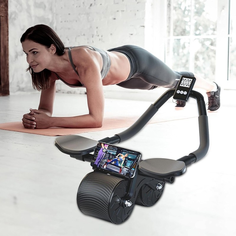 Idezek Machine à Rouleaux abdominaux,Roller Wheel et minuterie pour Les Muscles abdominaux | Fitness d'intérieur pour la Maison,