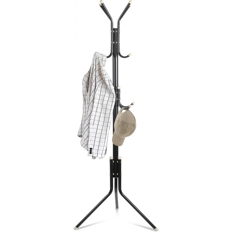 Support d'organisateur de Cintre pour Manteaux et Chapeaux, Porte-manteau Hall, Porte-manteau en Métal, porte-vêtements 12