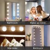 Mondeer Lumière de Miroir, 10 Ampoules Hollywood Kit de Lumière LED Dimmable Lampe pour Miroir Cosmétique Salle de Bain avec 3