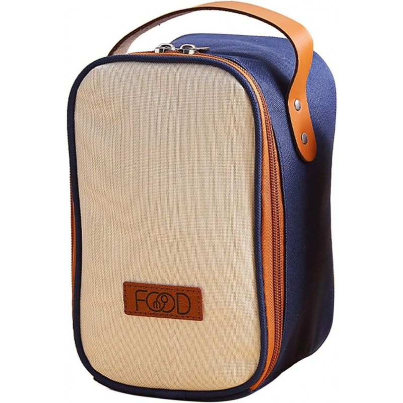 Boîte à déjeuner isotherme portable en acier inoxydable avec poignées pour enfants et adultes - Blanc