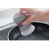Loialpupy Distributeur de Savon Liquide Vaisselle Palm Brush pour Vaisselle, Assiette, Bol, Casserole, poêle, Fruits, légumes,