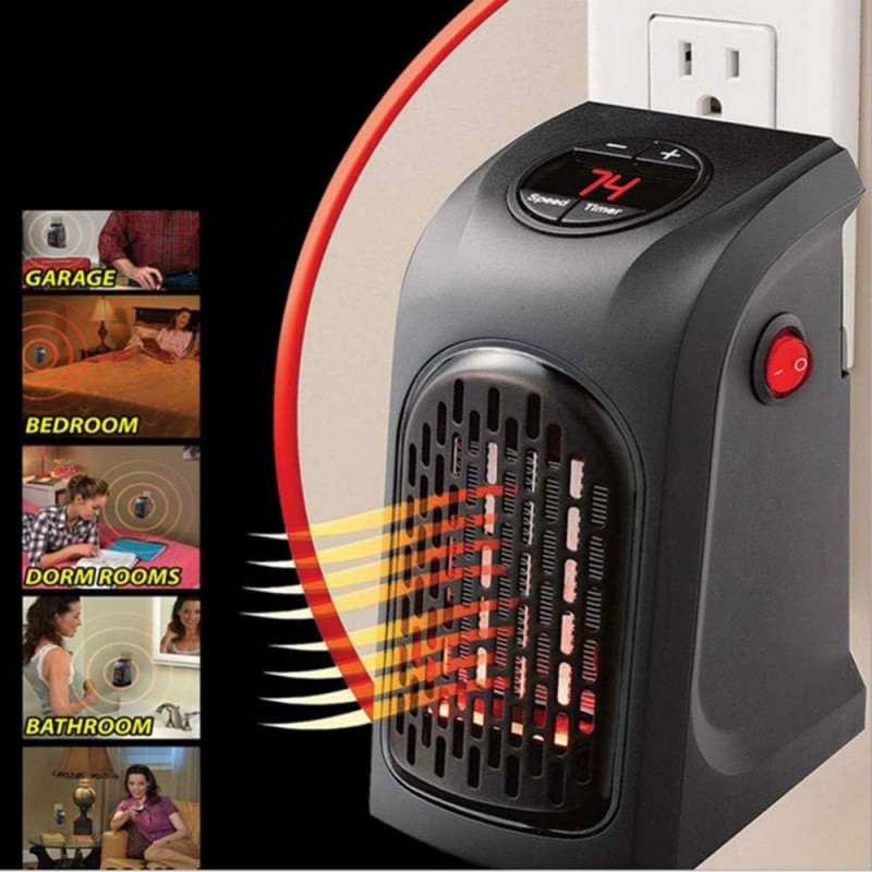 Mini Thermoventilateur, Domestique Mur Électrique Chauffe, Chauffe-mains Chauffe-Pièce 400W Portable Socket Heaters Cuisine Bar