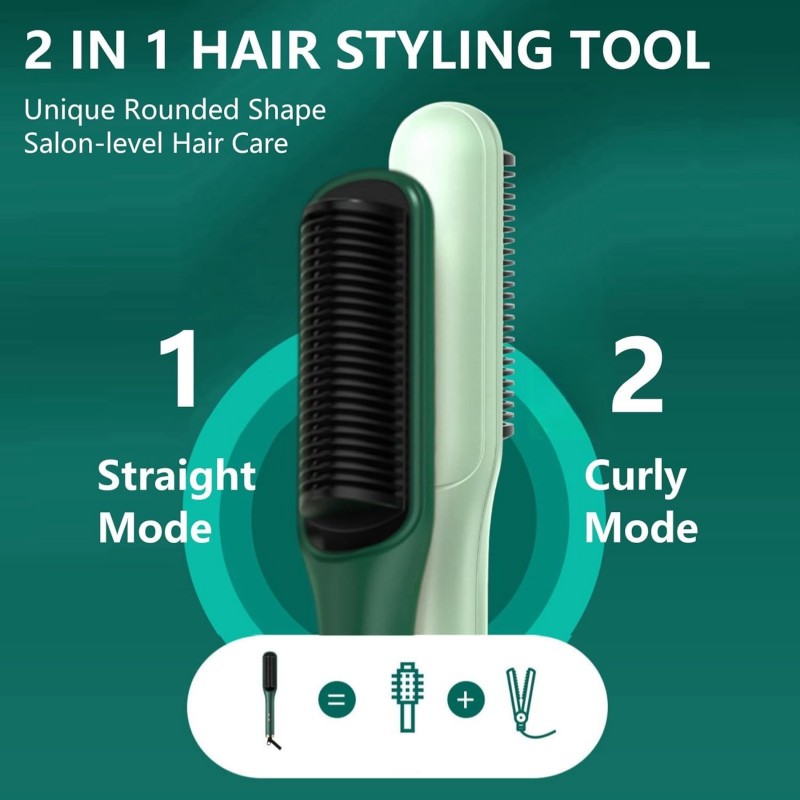 flintronic Brosse Lissante Pour Cheveux, Anti-BrûLure Lisseur Cheveux Professionnel, 30s Chauffage Rapide Fers à Lisser Négatifs
