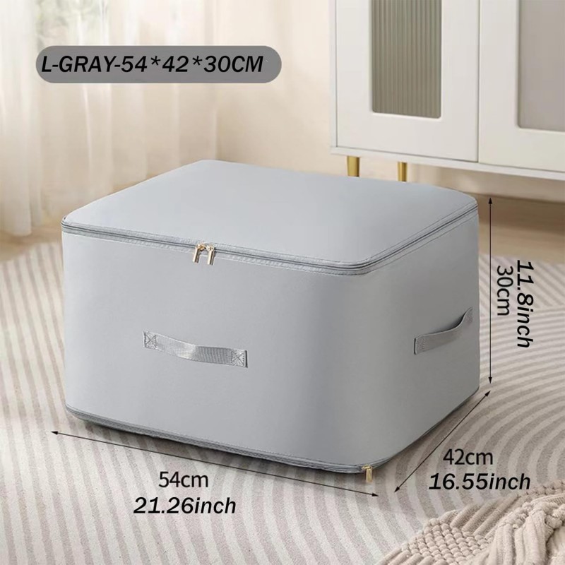 Sac de rangement auto-compressant Zwell, gain de place, extensible, pour couettes, vêtements, couvertures (gris, L)