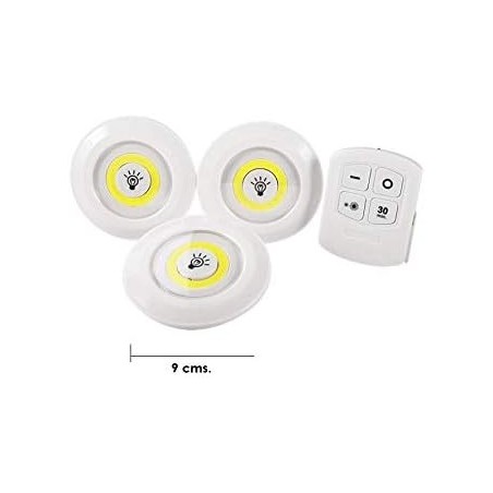 Lumière LED avec télécommande. Fonctionne avec des piles. Lot de 3