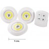 Lumière LED avec télécommande. Fonctionne avec des piles. Lot de 3