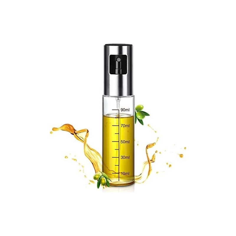 ZAMLY Pulvérisateur d'huile en acier inoxydable et verre 100 ml