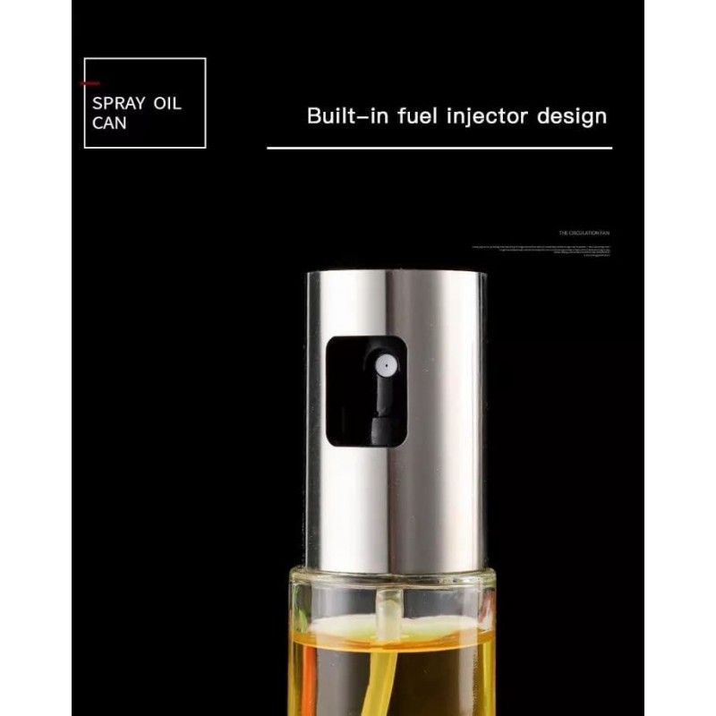 ZAMLY Pulvérisateur d'huile en acier inoxydable et verre 100 ml