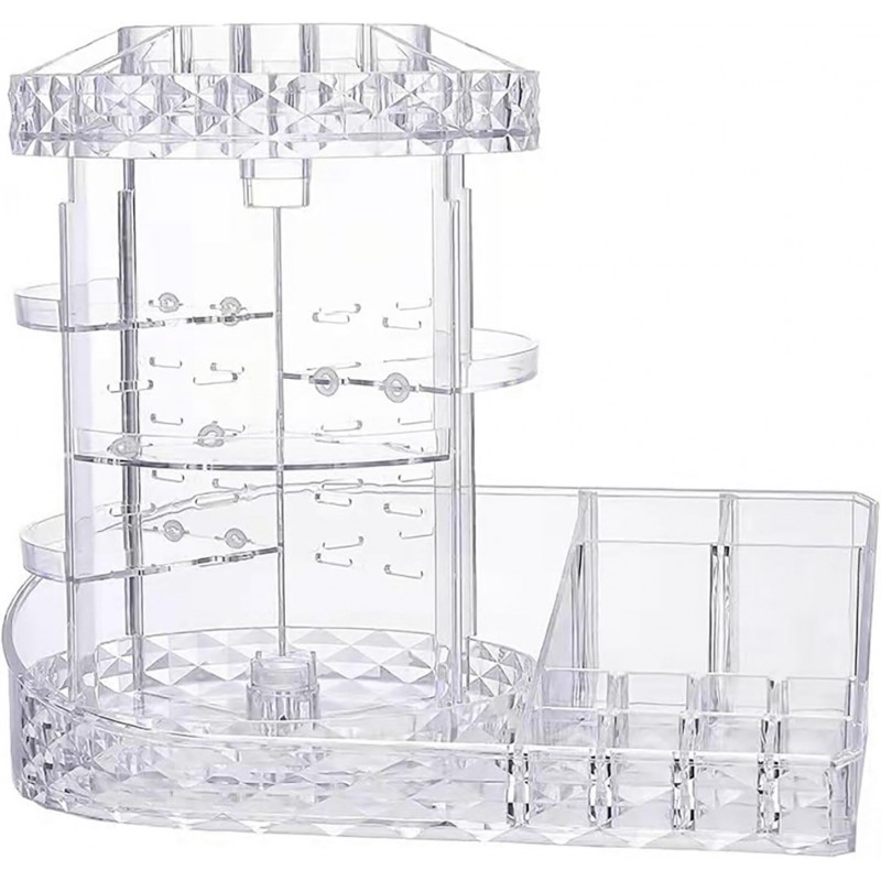 iFCOW Organizador de cosméticos, organizador de maquiagem giratório de 360 graus em forma de L, suporte de maquiagem de acrílico