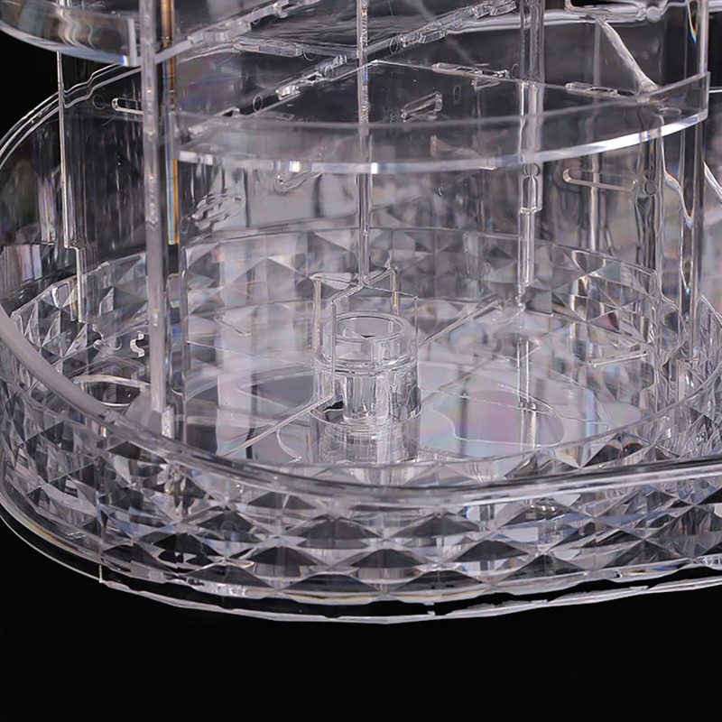 iFCOW Organizador de cosméticos, organizador de maquiagem giratório de 360 graus em forma de L, suporte de maquiagem de acrílico