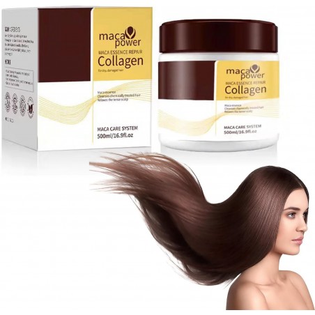 Pemarlis 500ml Masque Collagene Cheveux, Traitement Capillaire au Collagène, Masque Capillaire au Collagène et à l'Huile