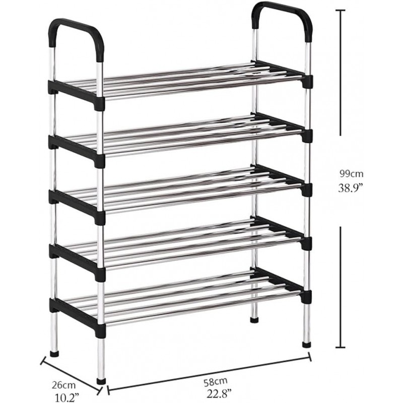 MGUOTP Range-Chaussures pour Entrée Étagère À Chaussures Empilable À 5 Niveaux Organisateur De Rangement pour Étagère À