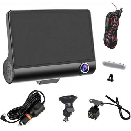 DVR 3 caméras 4.0 pouces Cam Voiture Full Haute Définition Enregistreur Vidéo Auto Registrator Cam avec 3 Voies Caméras