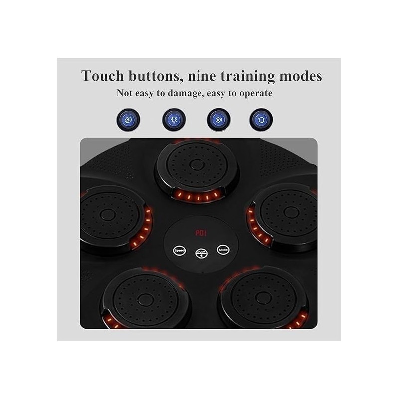 TIIFFY Machine de Boxe Musicale Intelligente, cibles murales de réaction de Boxe à cibles Musicales Multiples, Frappe la Cible