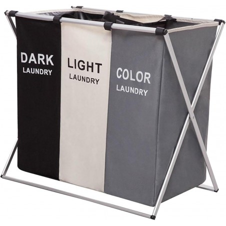 Organizador de cestas con marco de aluminio resistente, 3 rejillas