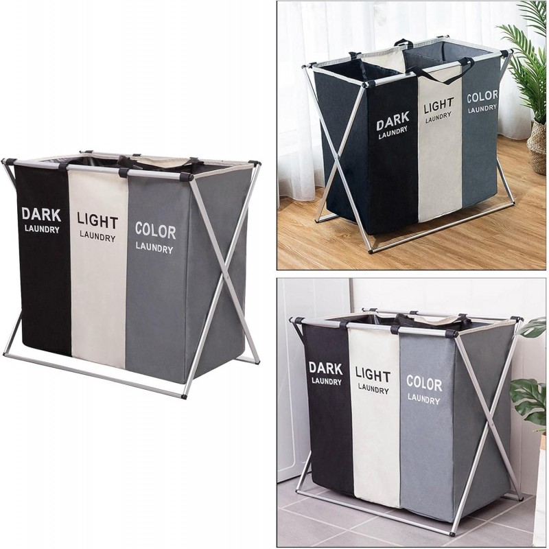 Organizador de cestas con marco de aluminio resistente, 3 rejillas