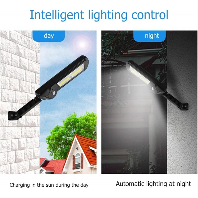 Spot solaire LED extérieur 240 LED, lampe avec détecteur de mouvement et télécommande, 3 modes réglables, IP65 étanche, parfait