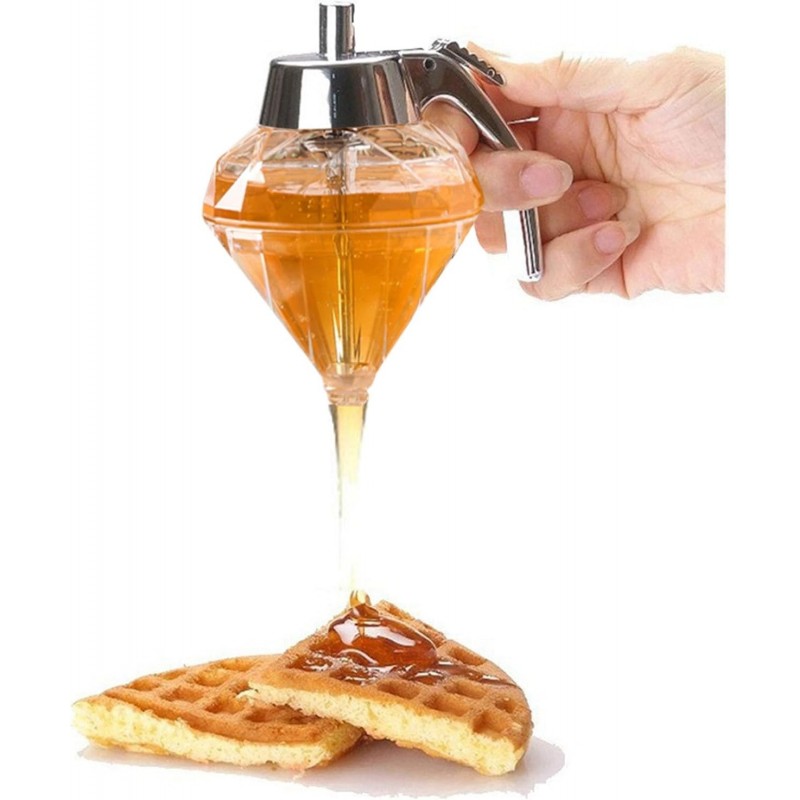 Distributeur de miel en plastique anti-goutte, distributeur de sirop d'érable, pot à miel avec support, beau pot à miel en forme