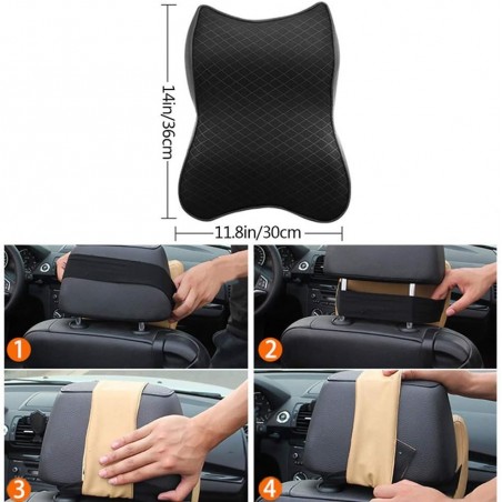 Repose Tete Voiture, coussins de soutien de cou en mousse à mémoire de forme, oreillers cervicaux respirants pour la conduite,