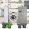 Base de Machine à Laver Réglable 45cm-65cm,Socle Lave Linge,Support Machine a Laver,avec 4 Pieds+4 Roues,Antidérapant Stent