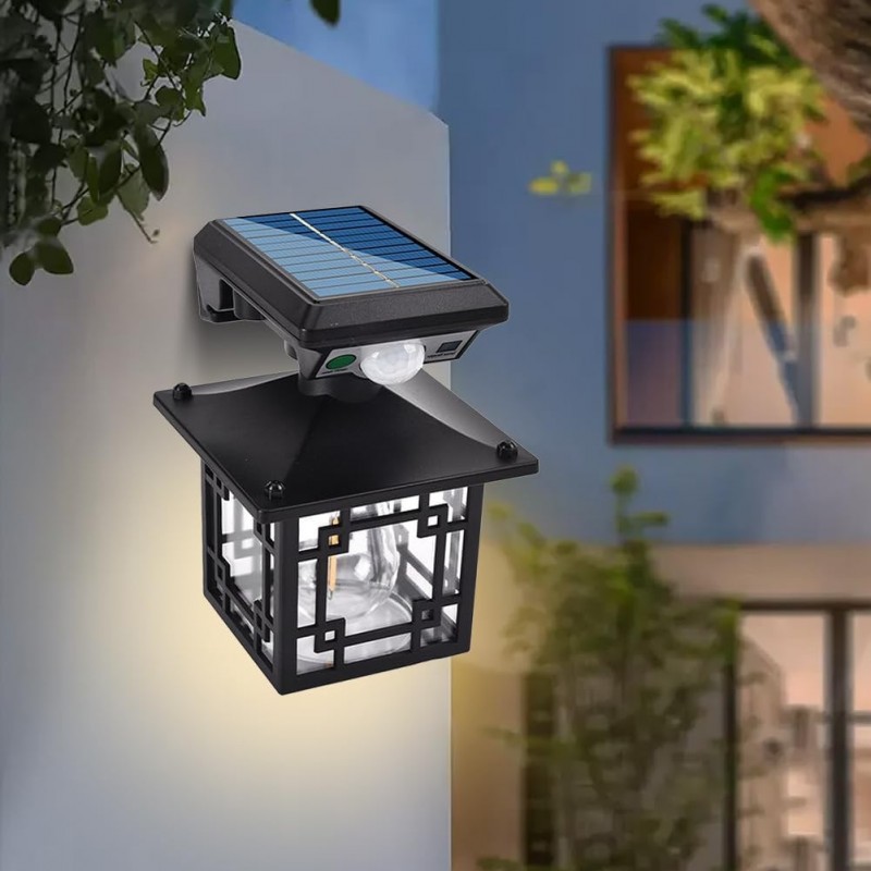 Lampada solare da giardino con sensore di movimento, IP65, imformeabile, a LED, for esterni, lampada solare con sensore di