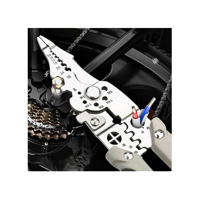 Pince à dénuder multifonctionnelle, pince à sertir, outil de dénudage automatique réglable, en acier inoxydable, pince à dénuder