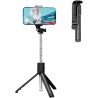 Trépied pour perche à selfie, perche à selfie pour téléphone portable - Clé de téléphone extensible avec télécommande sans fil -