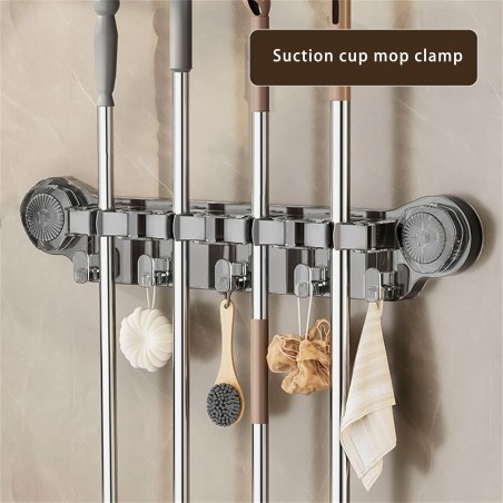 NPXUAMTJ Clip de balai à franges avec ventouse puissante, facile à installer, accessoire pour la maison et le bureau