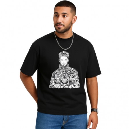 Visage & Style – T-shirt Graphique à Expression Artistique