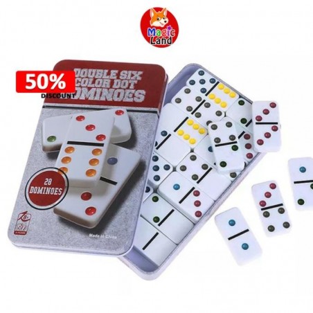 Double Six Color Dot Dominoes Set