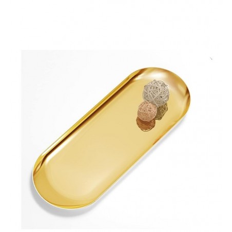 Small Decorative Oval Stainless Steel Candle Tray