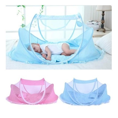 Lit de voyage portable pour bébé avec moustiquaire, matelas pliable, oreiller, nouveau-né, CPull, 1 ensemble